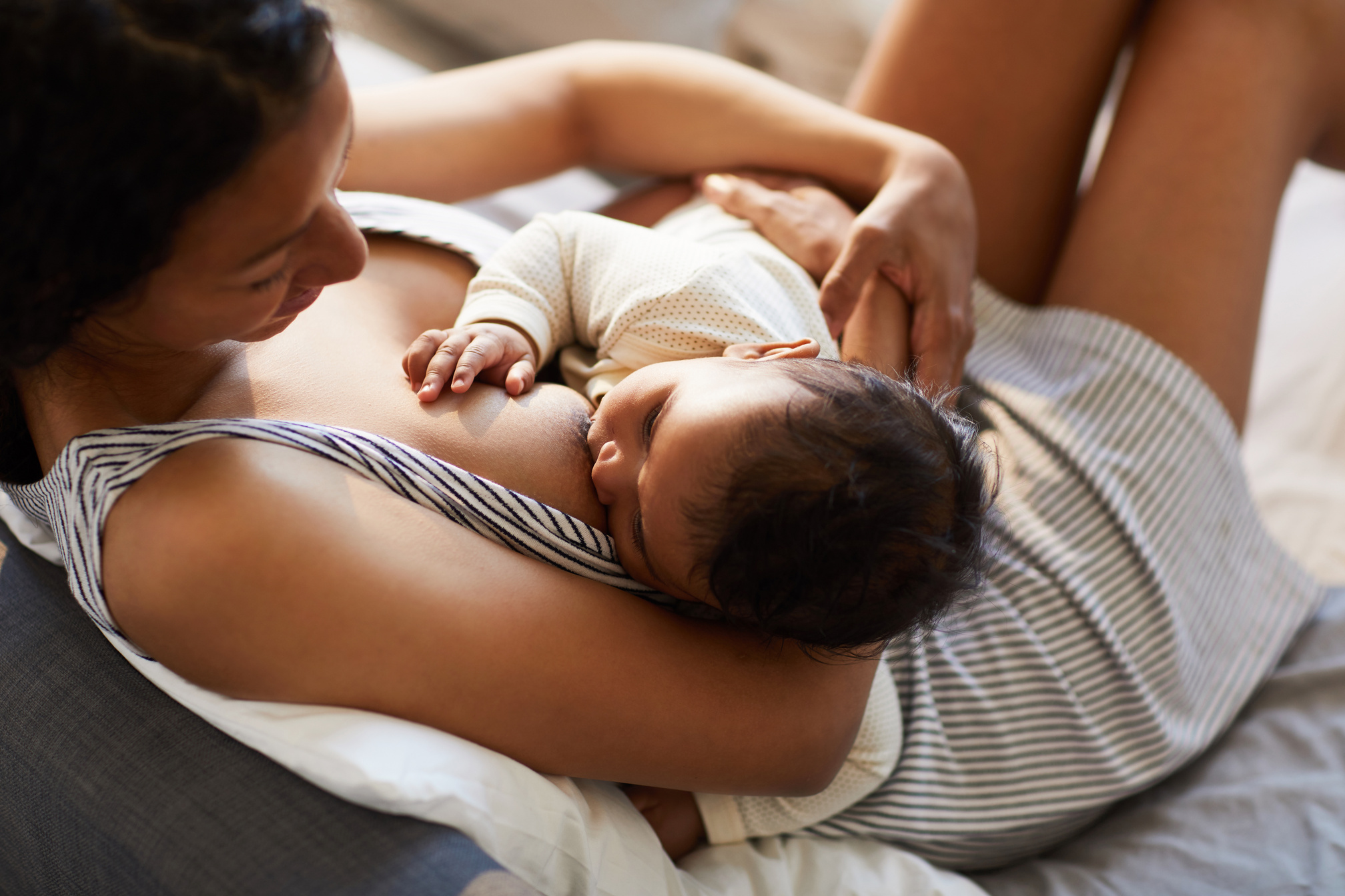 Mother Breastfeeding Baby in Comfortable Position
